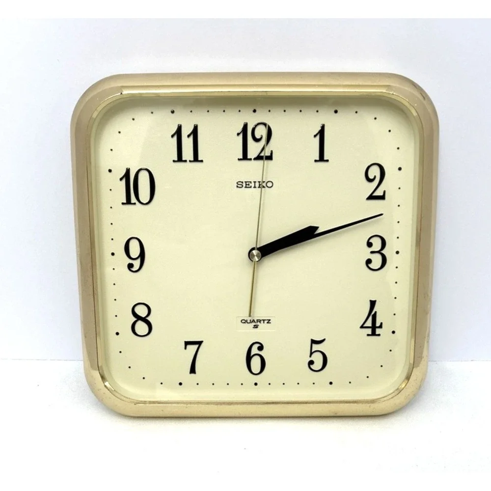 Vintage Seiko Quartz Wall Clock Gold Tone Frame QAF057G 10